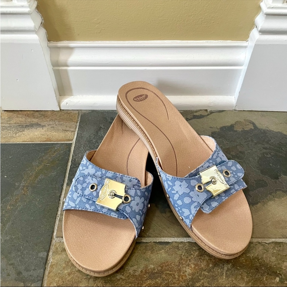 Dr. Scholl Flex Slides•Size 9•Shades of Denim Blue Canvas•Easy Off~Easy On🌼 - Picture 14 of 16